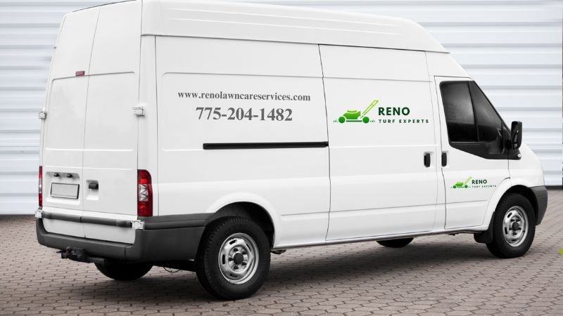 A white van displaying the logo of an eco-friendly cleaning service, parked in a residential area.